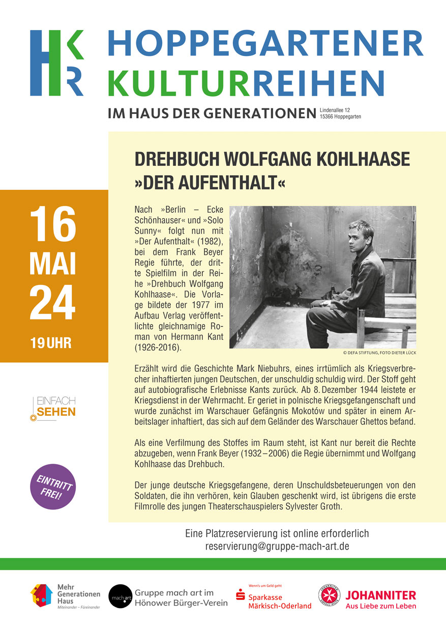 Plakat zur Verantaltung Der Aufenthalt
