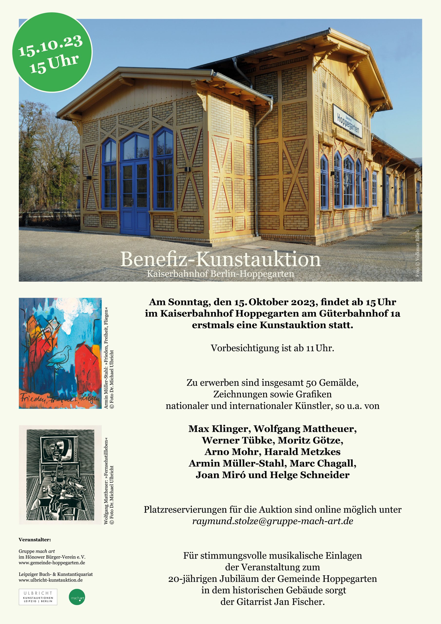 Plakat zur Veranstaltung Benefiz-Kunstauktion