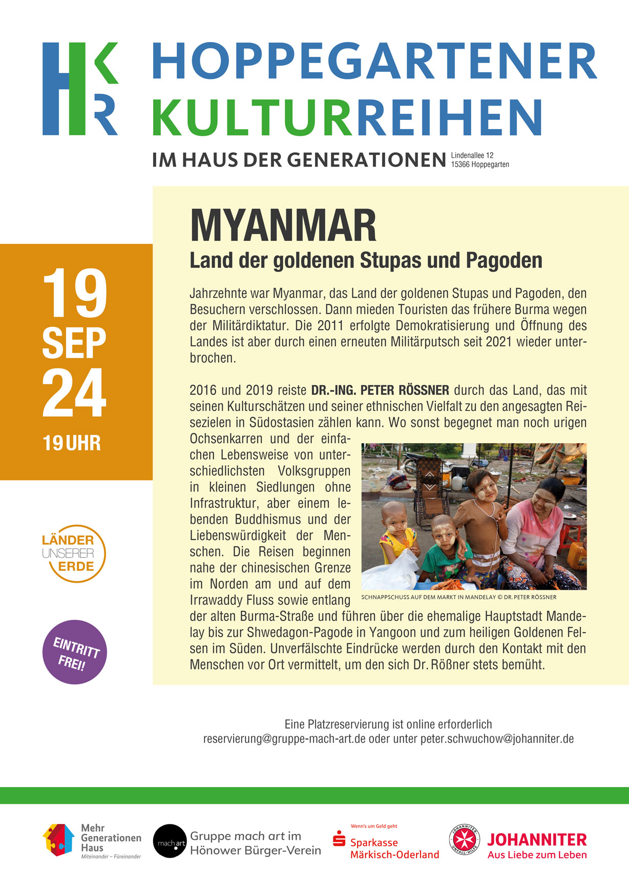 Plakat zur Veranslatung Länder der Erde Myanmar