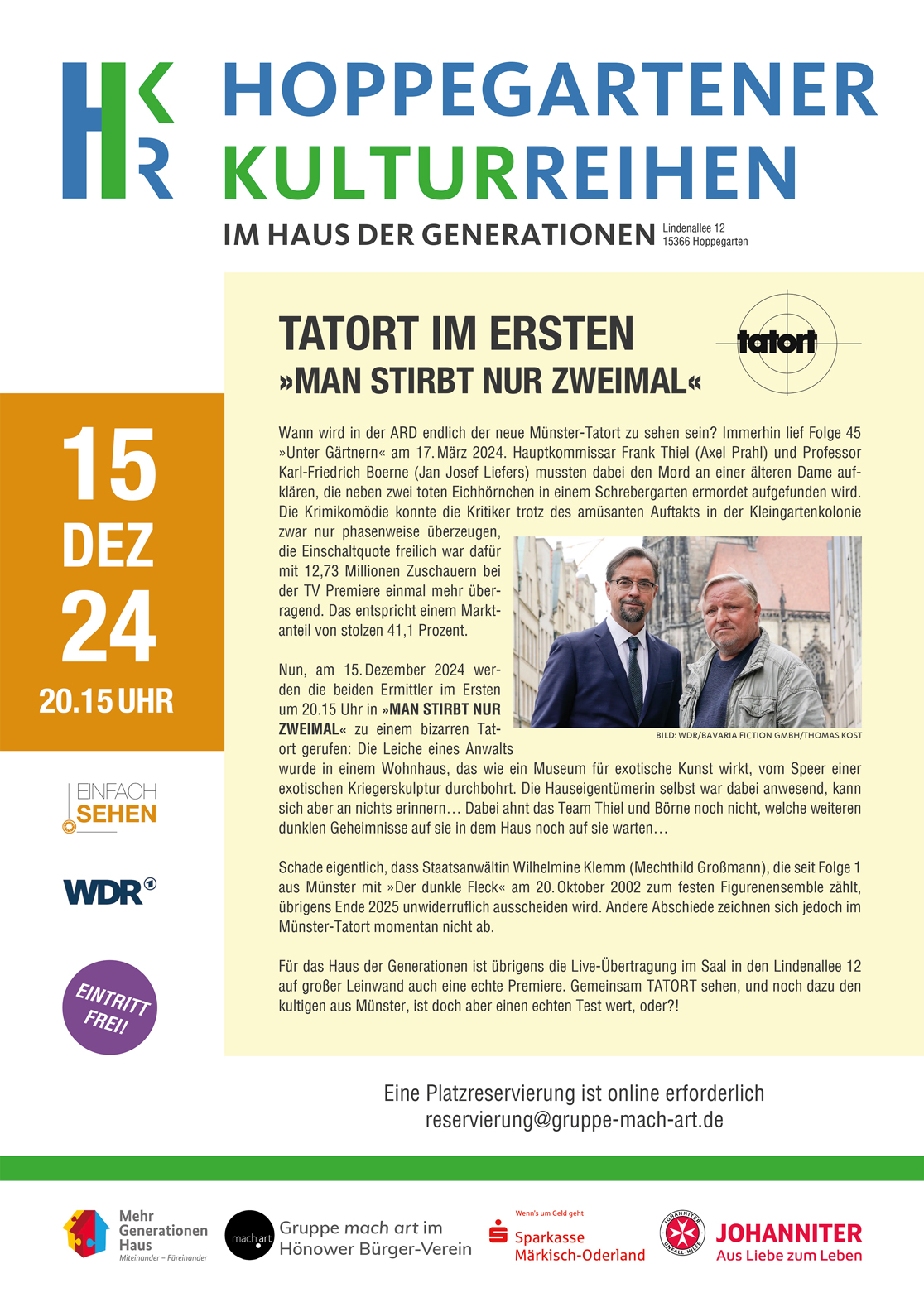 Plakat zur Veranstaltung Tatort im Ersten