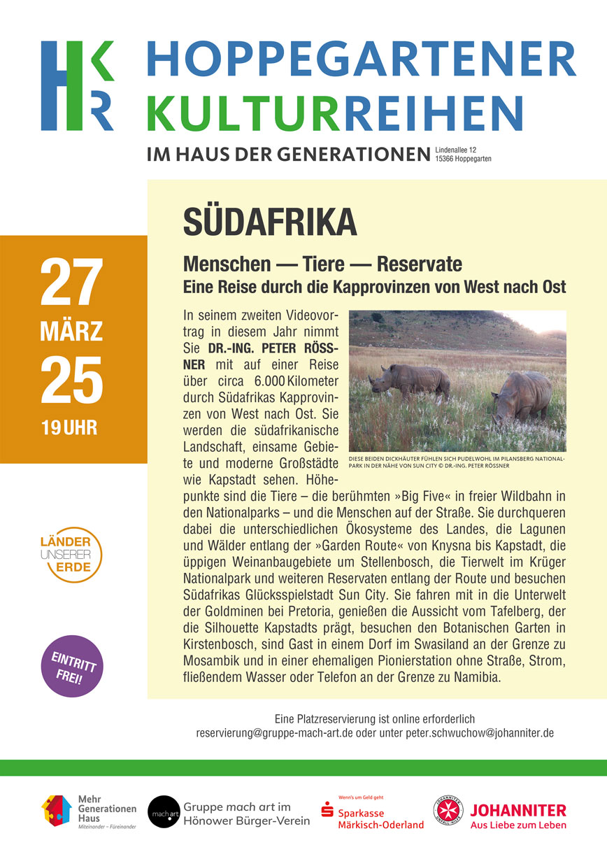 Plakat zur Veranstaltung Länder unserer Erde Südafrika