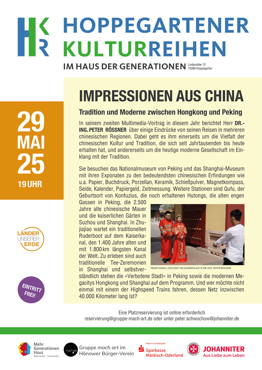 Plakat zur Veranstaltung Länder unserer Erde China