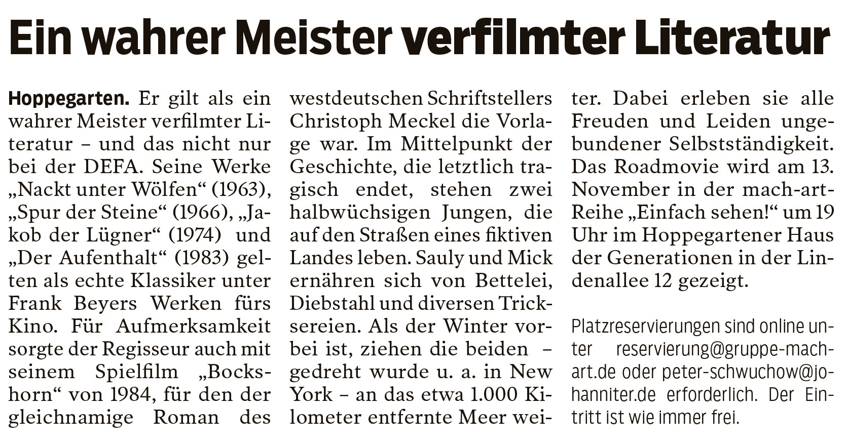 Märkischer Sonntag 08.11.2025