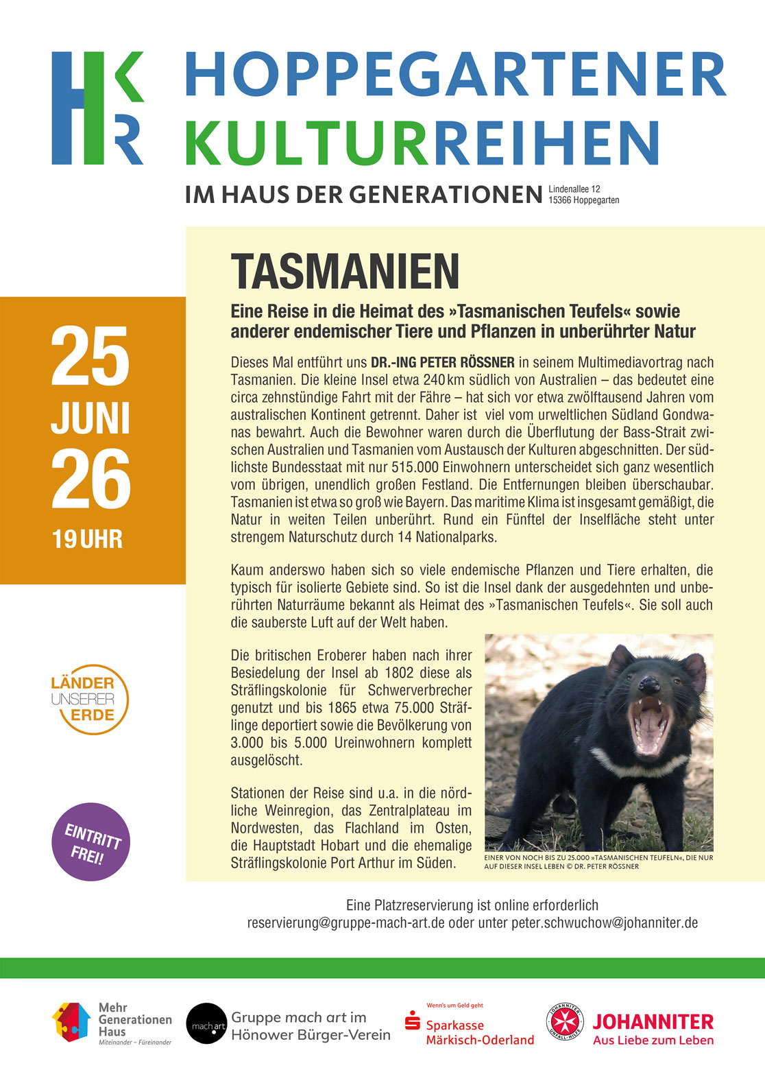Plakat zur Veranstaltung Tasmanien