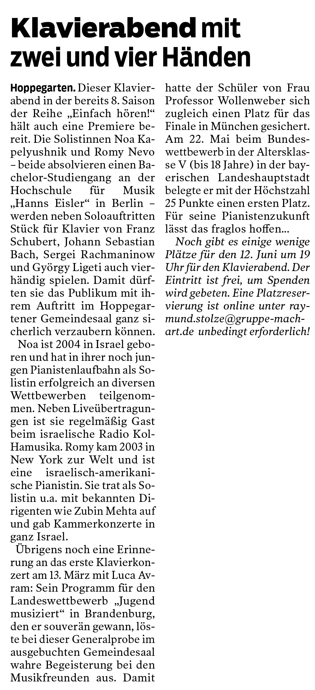 Märkischer Sonntag 06.06.2026